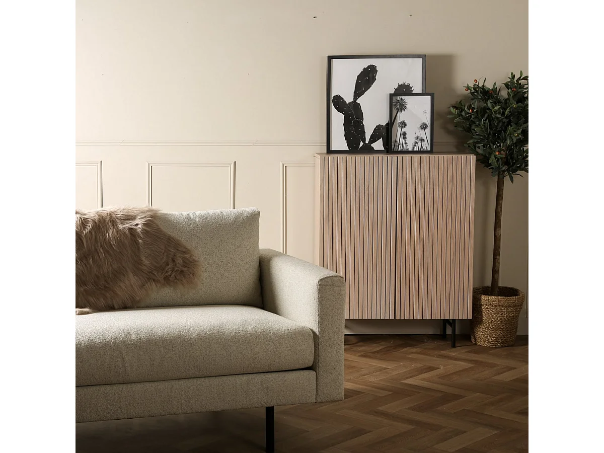 Buffet Design Nervuré "Bjorkon" 103cm Naturel