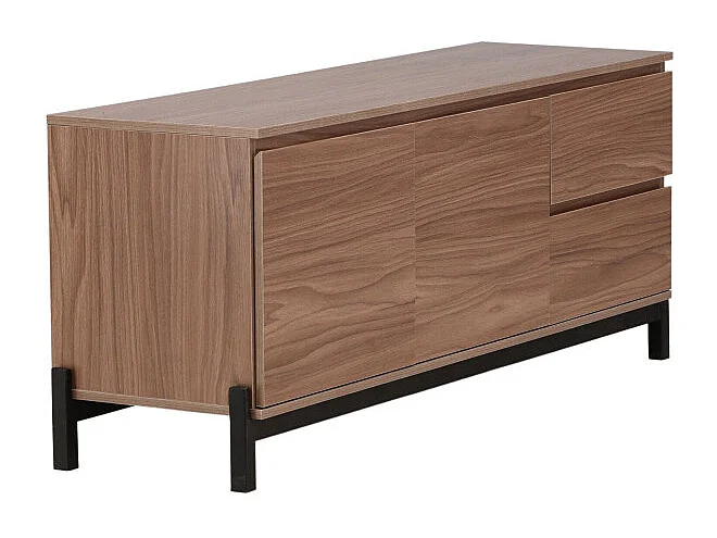 Meuble TV 2 Portes & 2 Tiroirs "Corpus" 138cm Marron