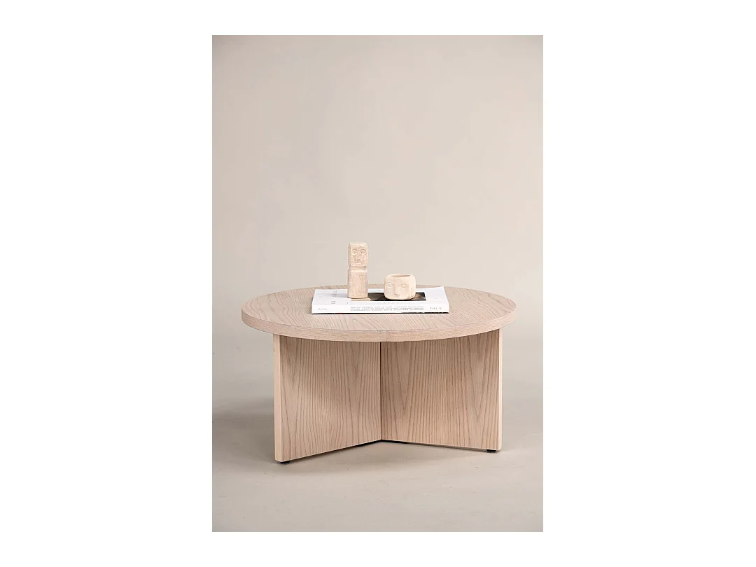 Table Basse Ronde "Salto" 85cm Naturel
