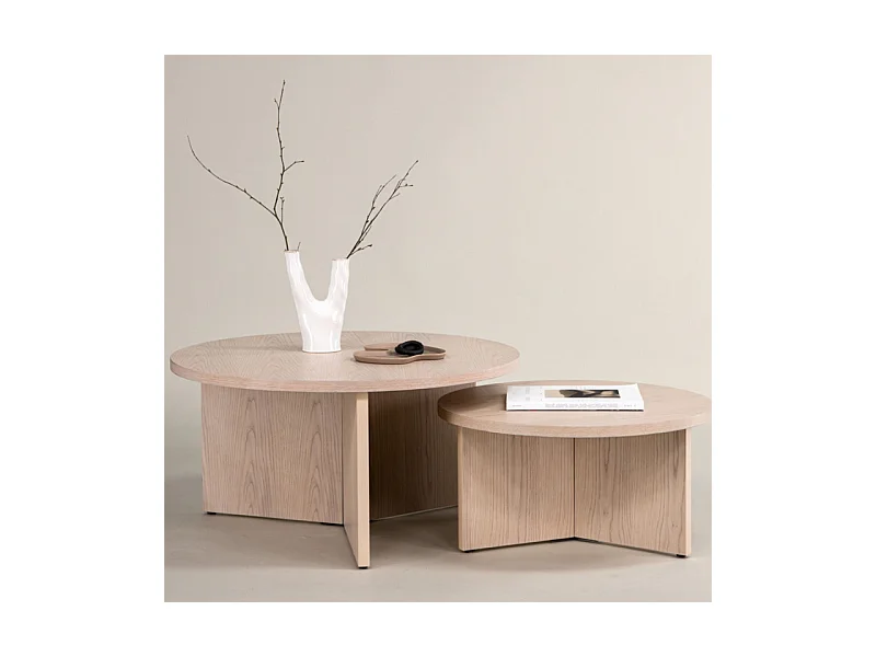 Table Basse Ronde "Salto" 85cm Naturel