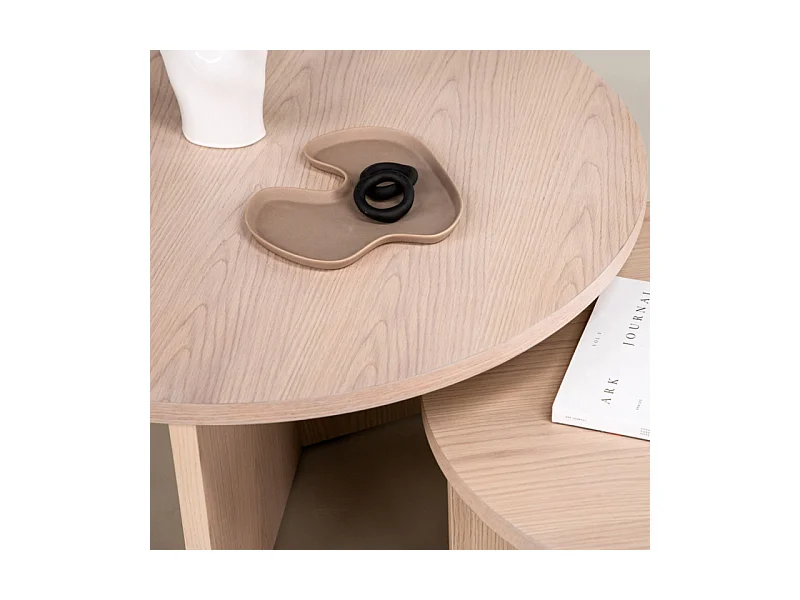 Table Basse Ronde "Salto" 85cm Naturel