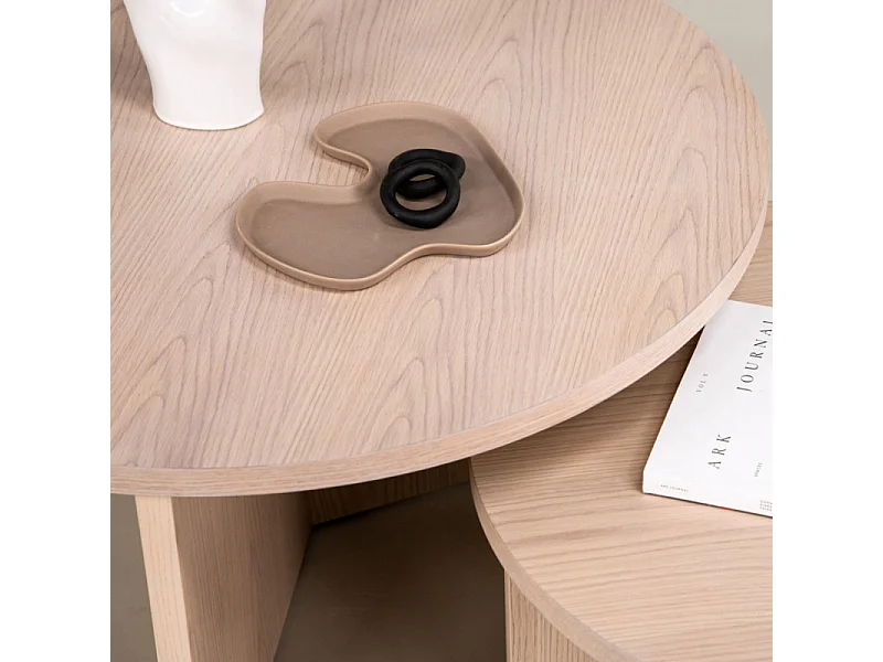 Table Basse Ronde "Salto" 85cm Naturel