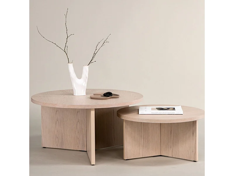 Table Basse Ronde "Salto" 85cm Naturel