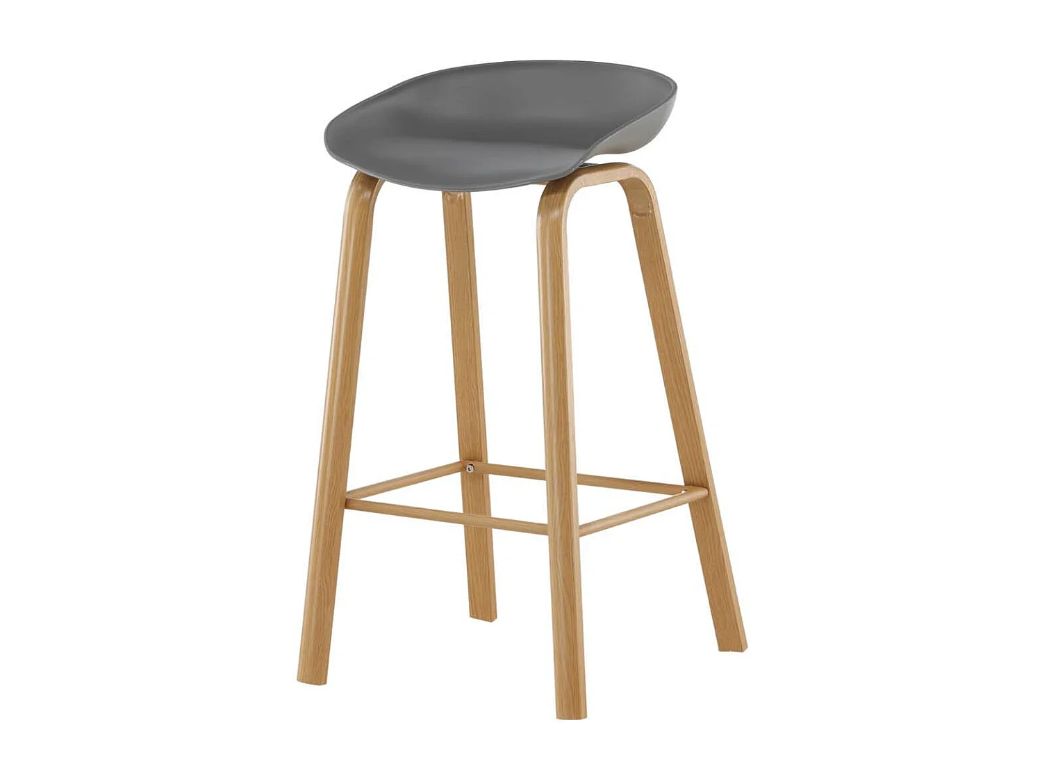 Decatur barstoel grijs, eik decor.