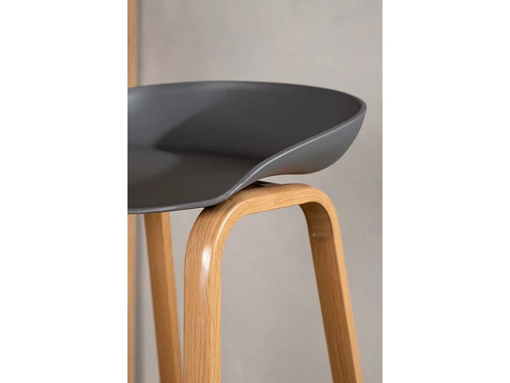 Decatur barstoel grijs, eik decor.