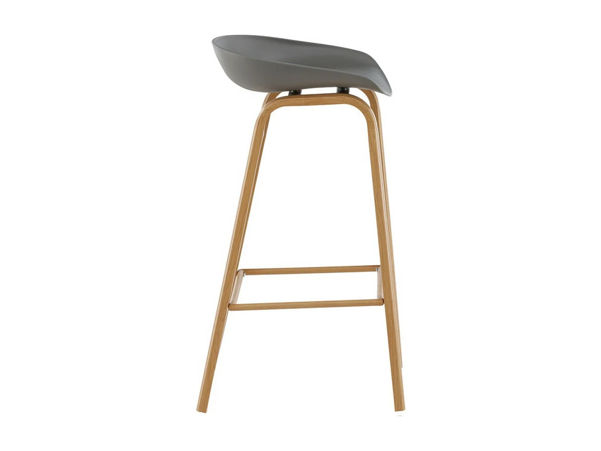 Decatur barstoel grijs, eik decor.