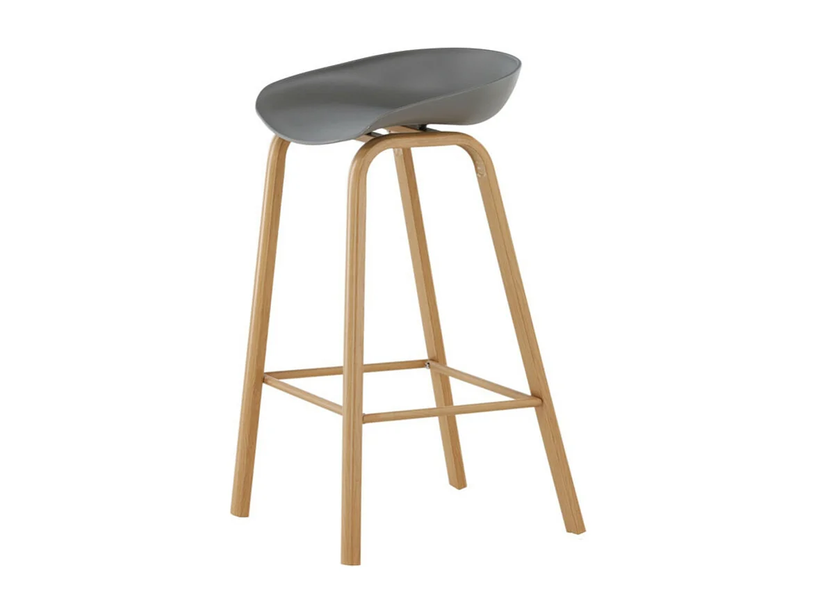 Decatur barstoel grijs, eik decor.