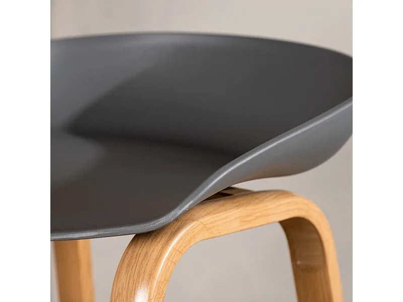 Decatur barstoel grijs, eik decor.