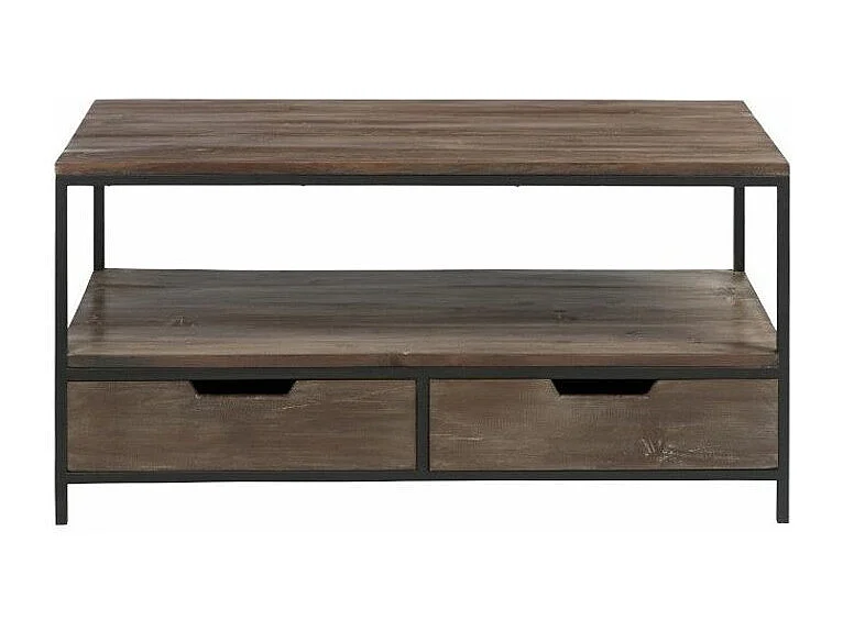 Table Basse 2 Tiroirs "Cassidy" 120cm Marron