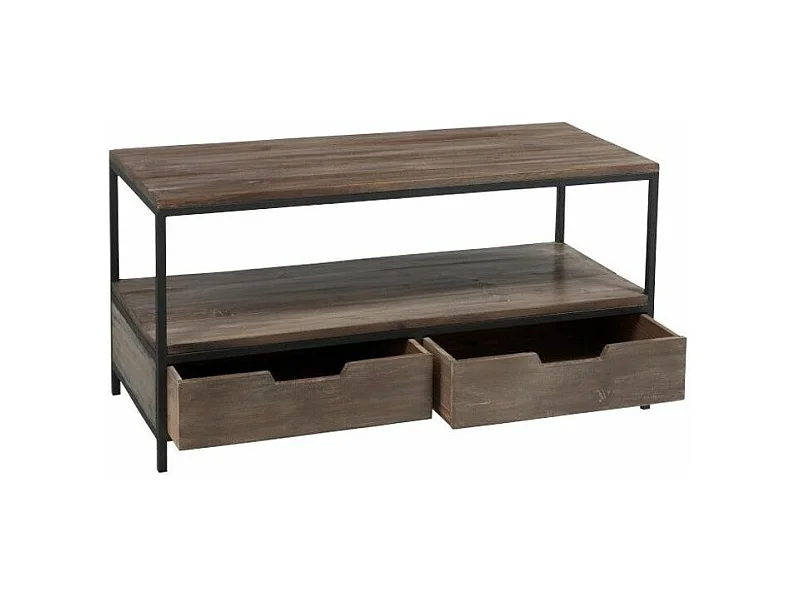 Table Basse 2 Tiroirs "Cassidy" 120cm Marron
