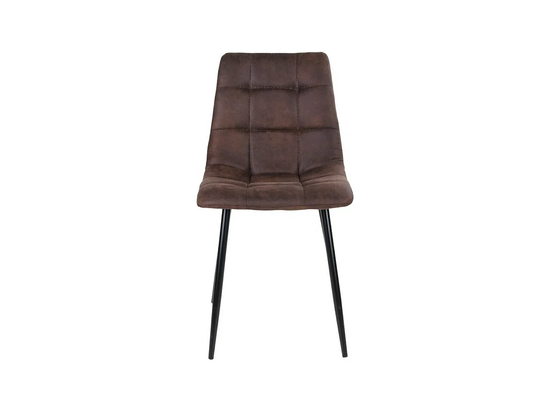 Chaise Design Middelfart En Microfibre Marron Foncé