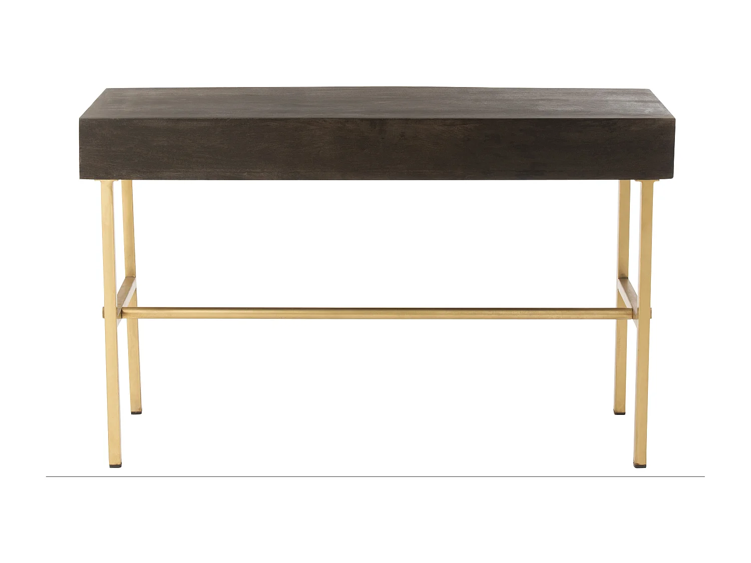 Console 2 Tiroirs en Bois "Janis" 120cm Marron & Or