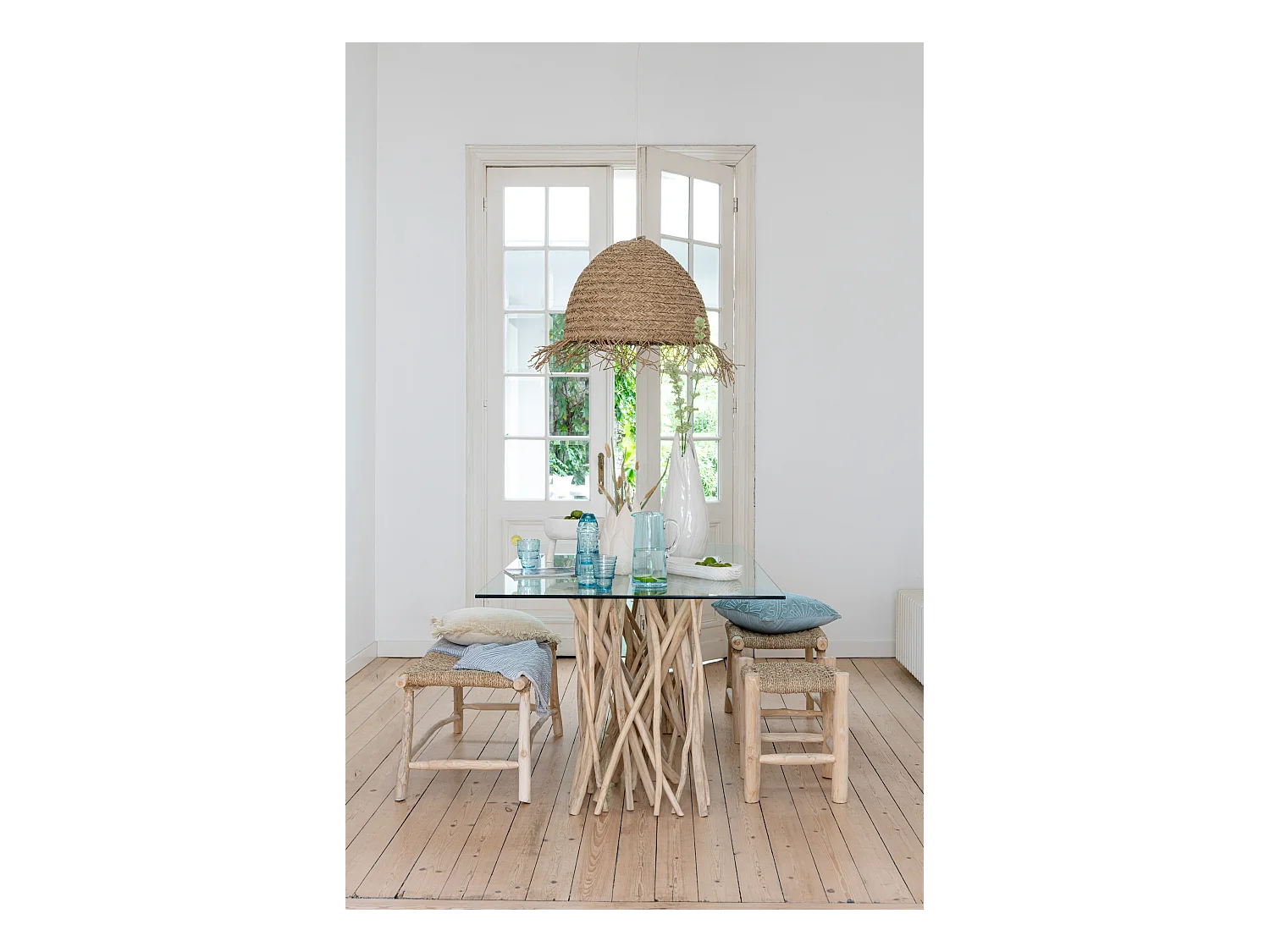 Tabouret Design en Teck "Timo" 60cm Naturel