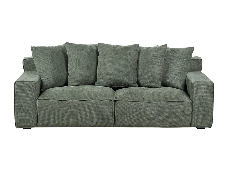 Canapé 3 places VISKAN Tissu chenille Vert foncé