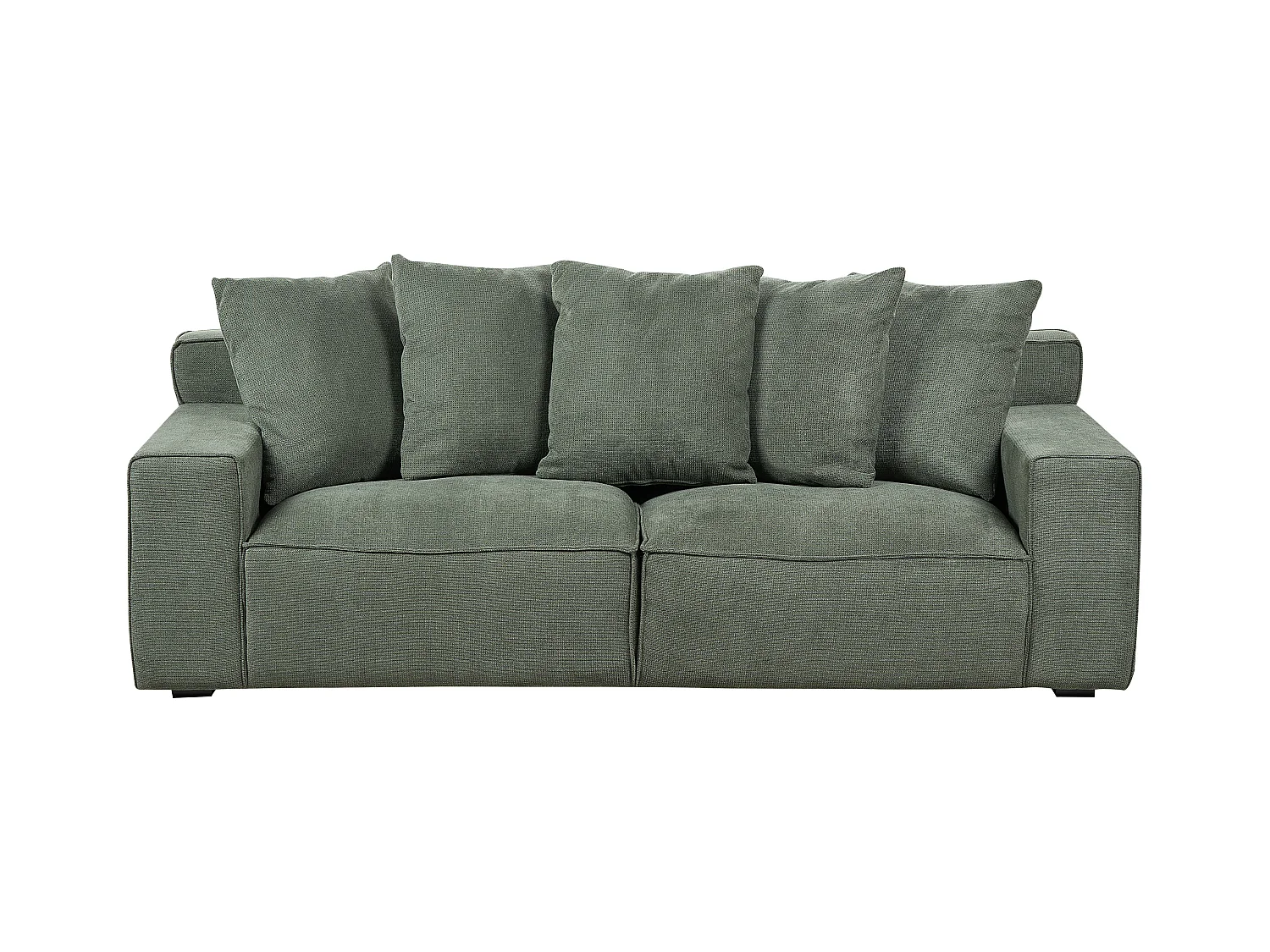 Canapé 3 places VISKAN Tissu chenille Vert foncé