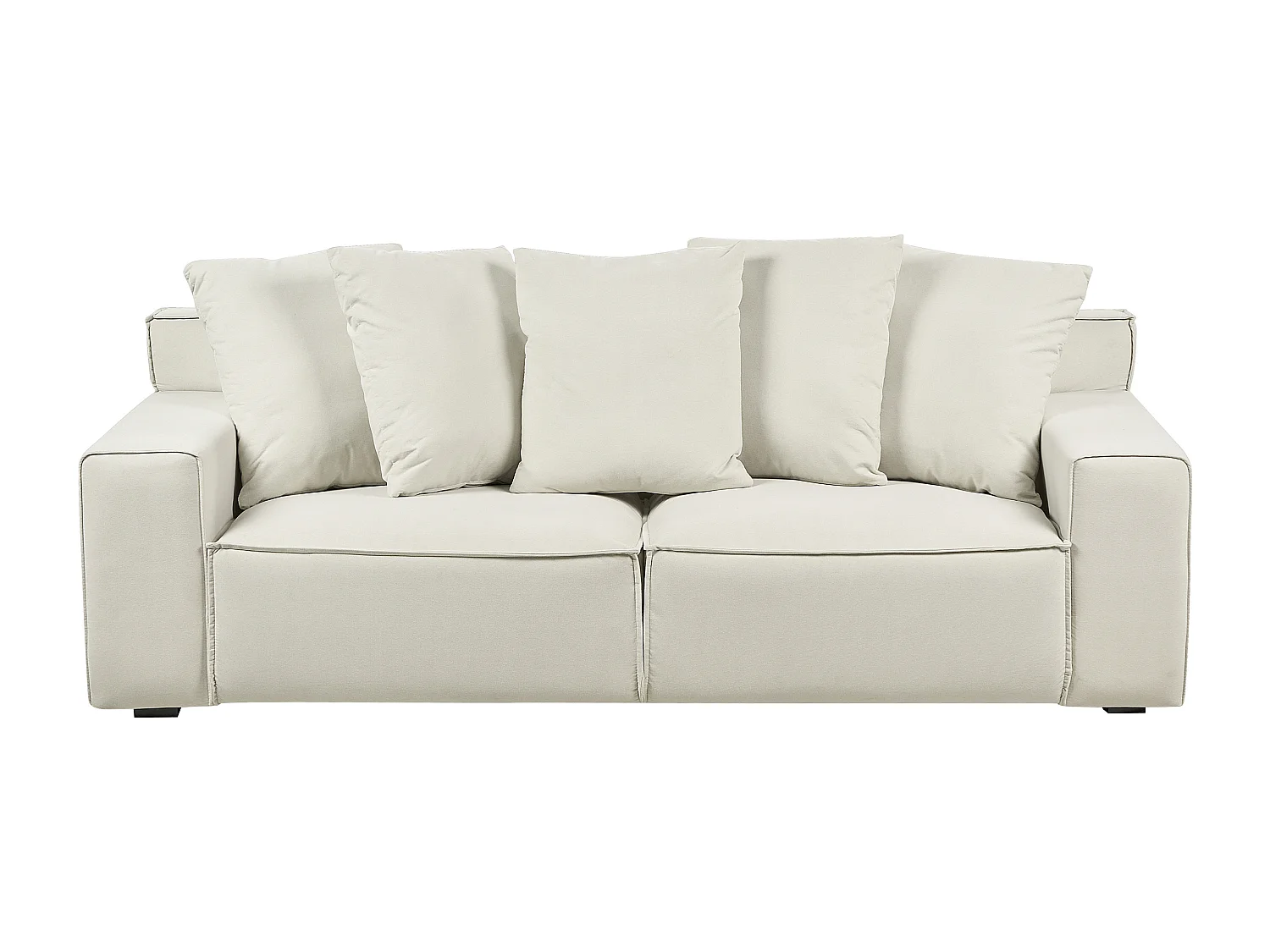 Sofá VISKAN Veludo Branco creme 3 lugares