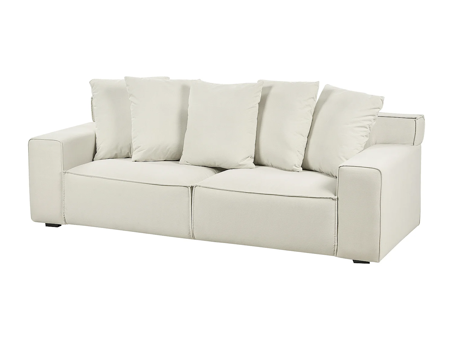 Sofá VISKAN Veludo Branco creme 3 lugares