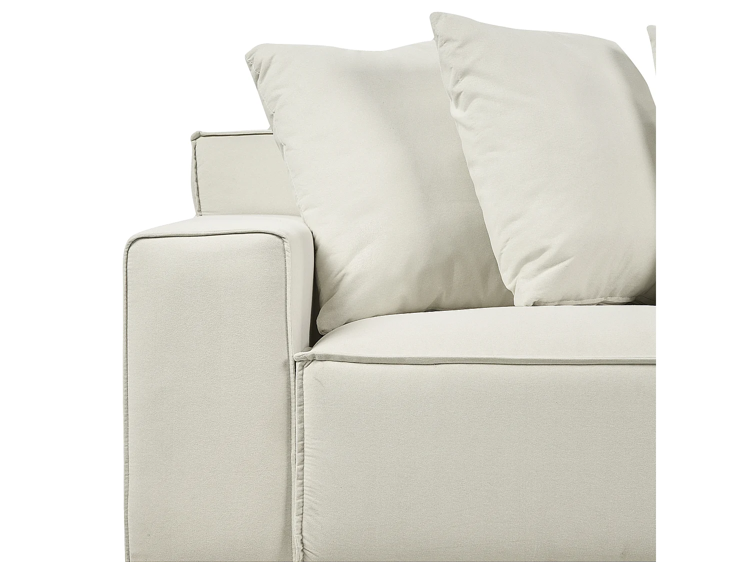 Sofá VISKAN Veludo Branco creme 3 lugares