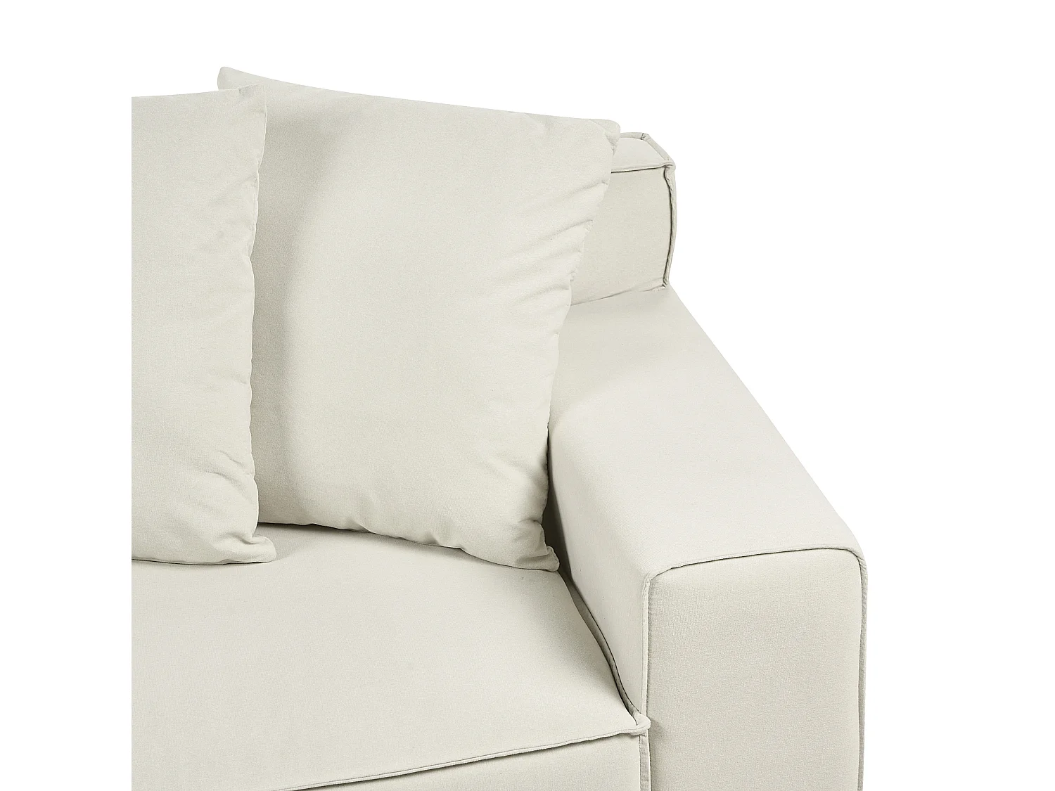 Sofá VISKAN Veludo Branco creme 3 lugares