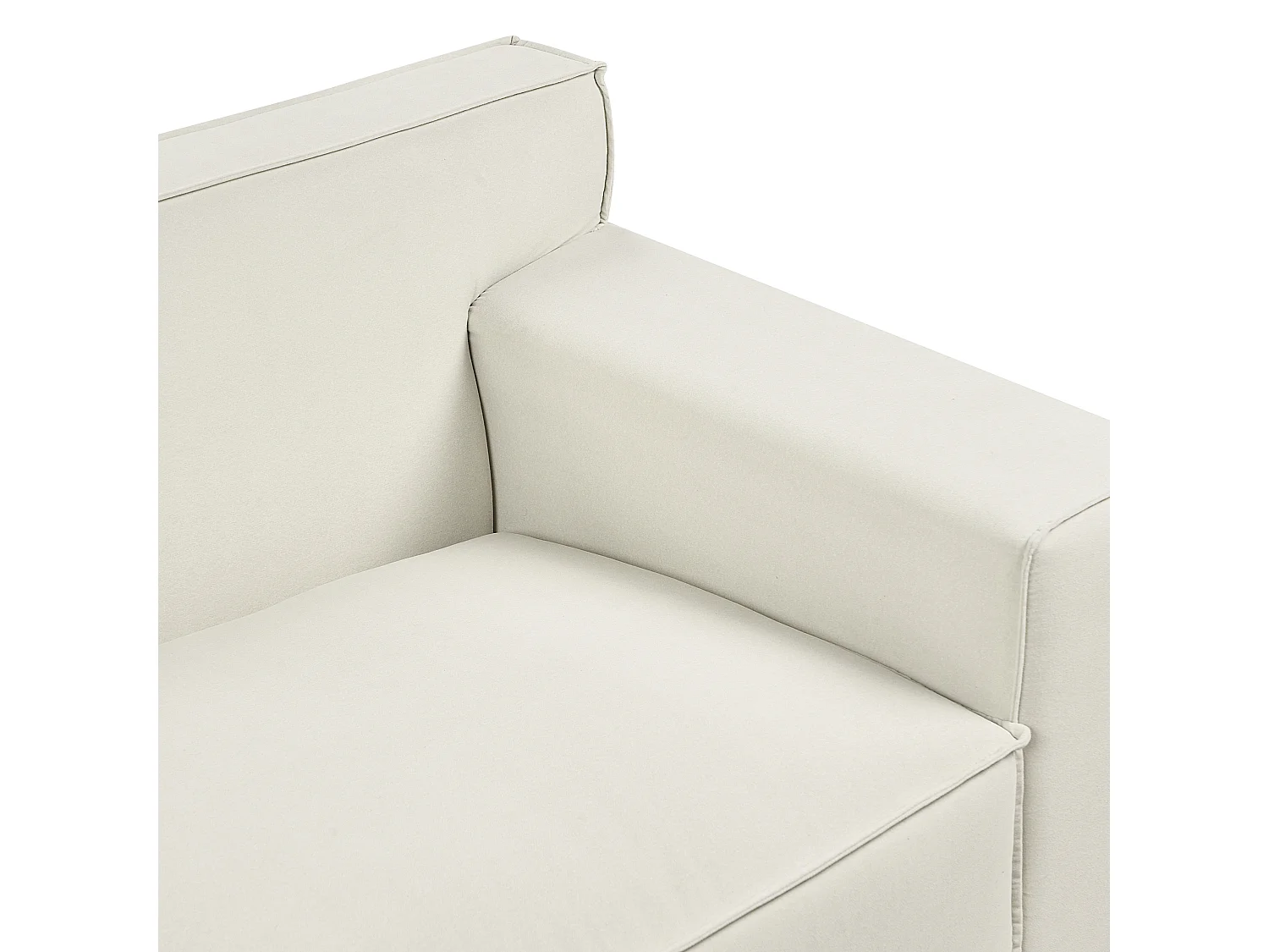 Canapé 3 places VISKAN Velours Blanc cassé