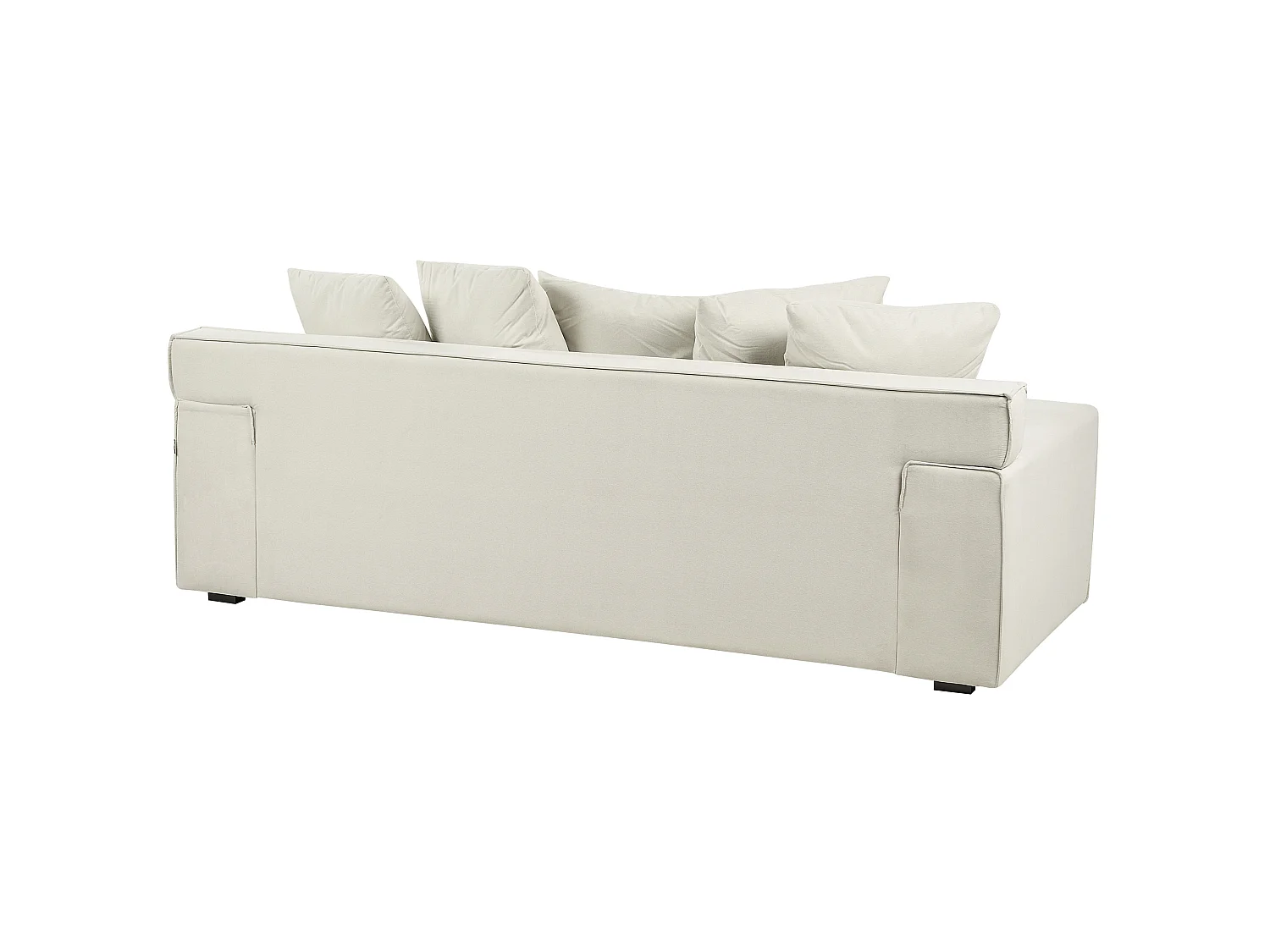 Canapé 3 places en velours blanc casse VISKAN