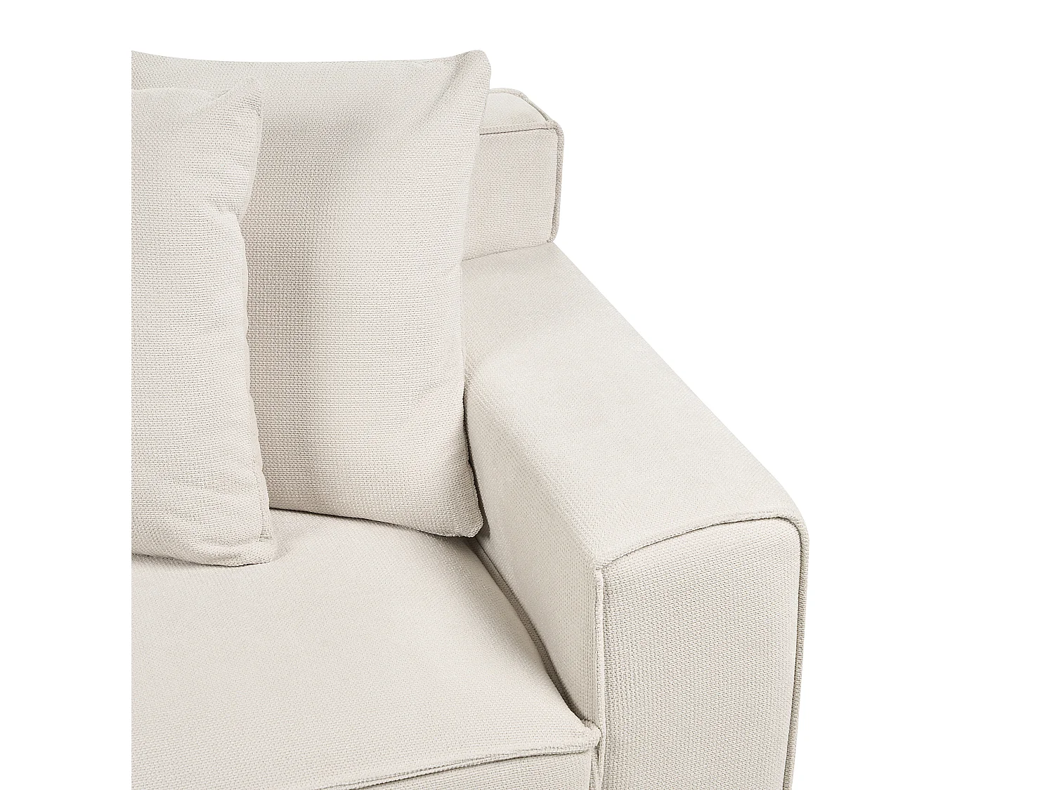 Sofa VISKAN Chenillegewebe Cremeweiss 3-Sitzer