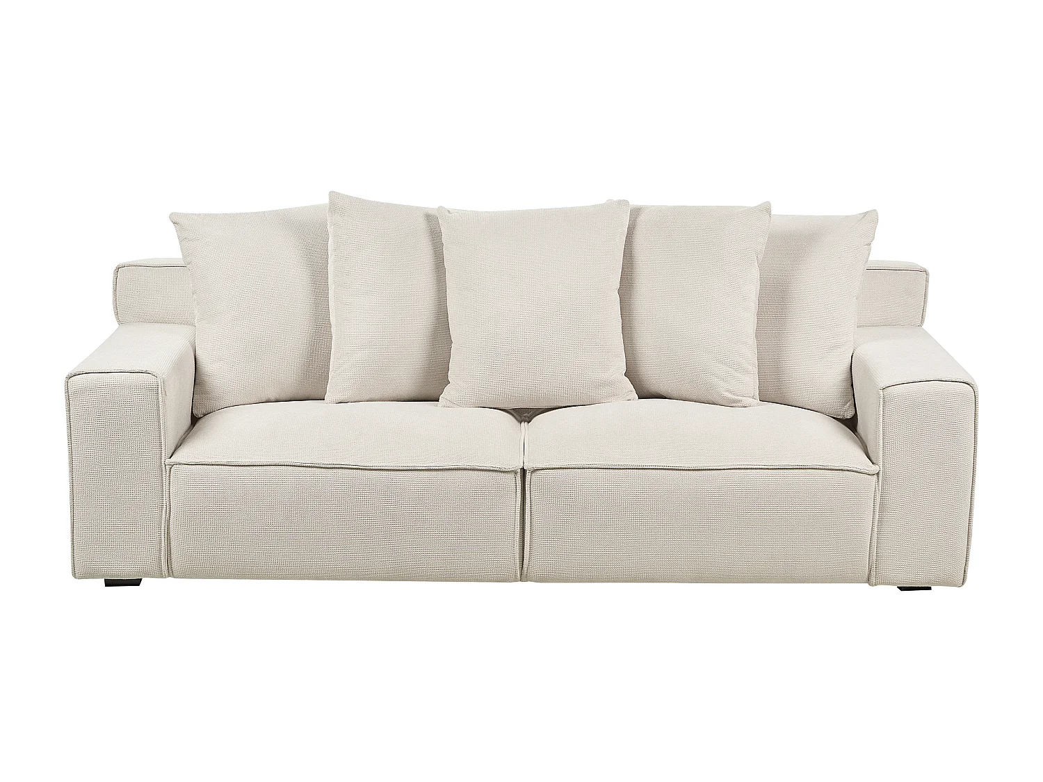 Canapé 3 places VISKAN Tissu chenille Blanc cassé