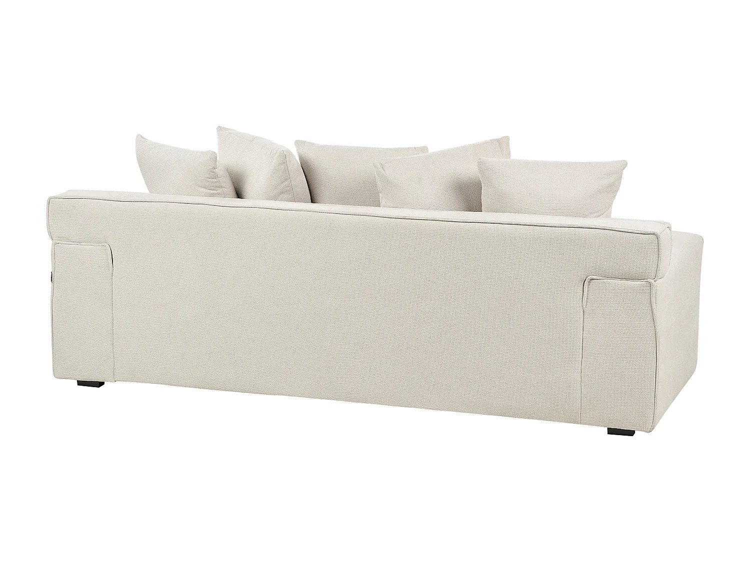 Canapé 3 places VISKAN Tissu chenille Blanc cassé