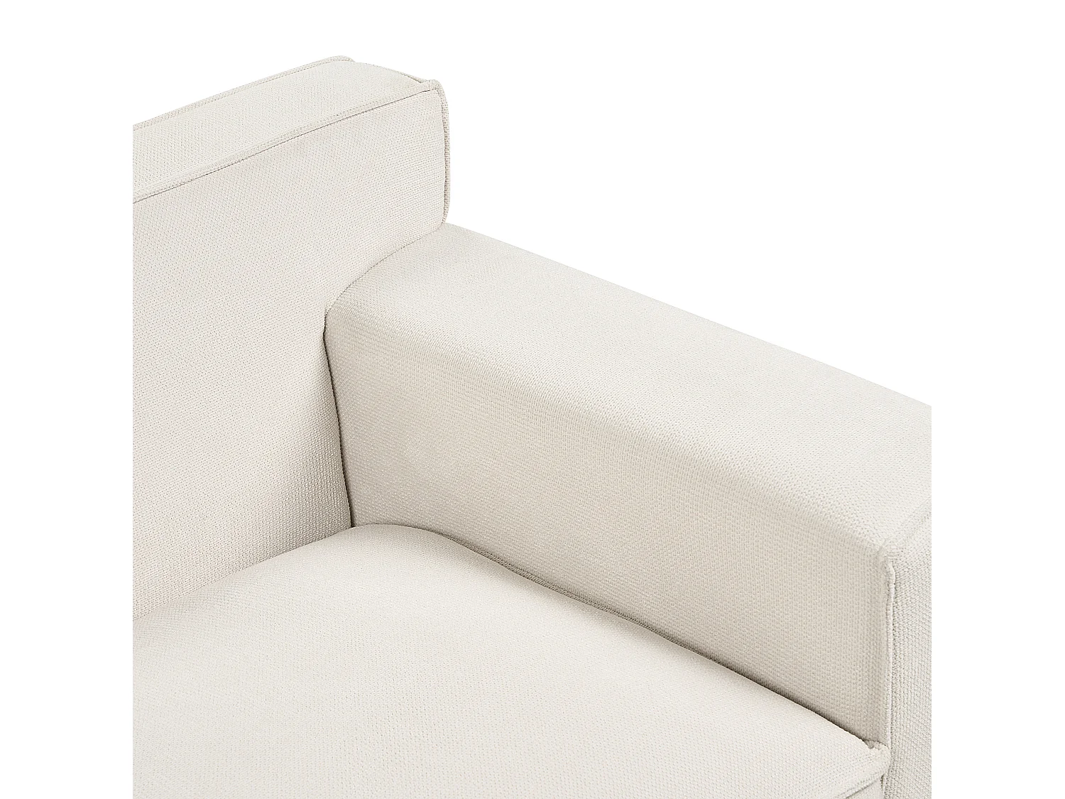 Canapé 3 places VISKAN Tissu chenille Blanc cassé