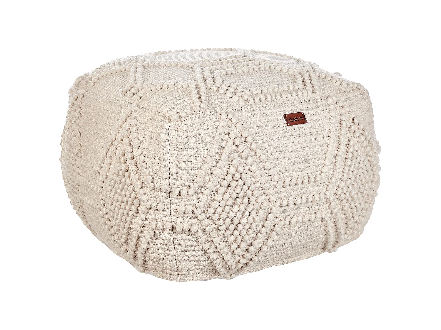 Pouf CHOIM Laine Beige 60 cm 60 cm 40 cm