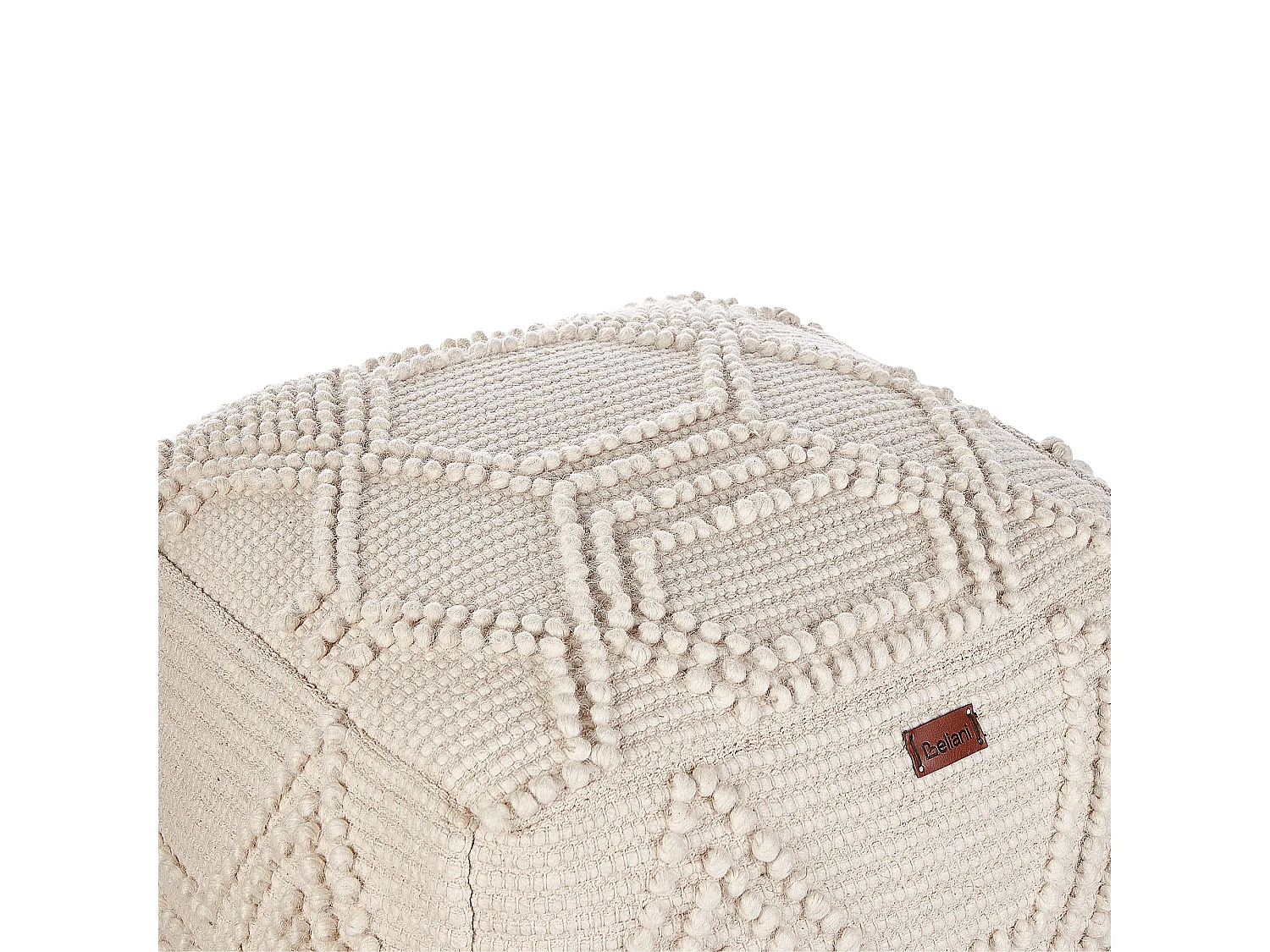 Pouf CHOIM Laine Beige 60 cm 60 cm 40 cm