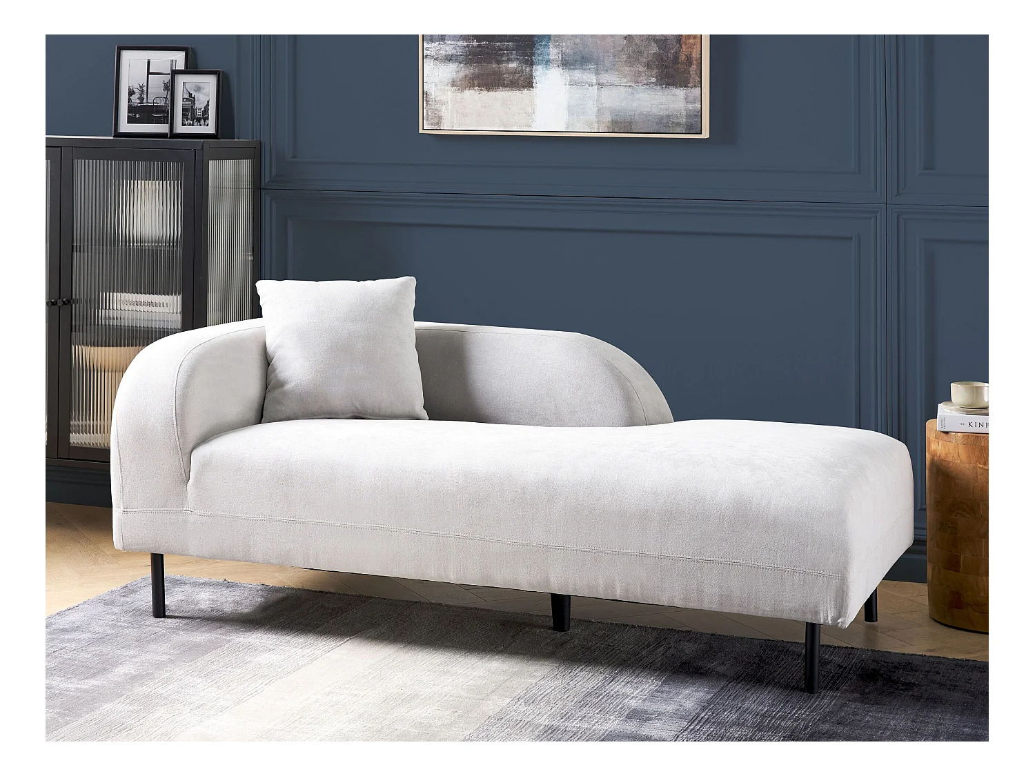 Chaise longue côté droite LE CRAU Tissu Gris clair
