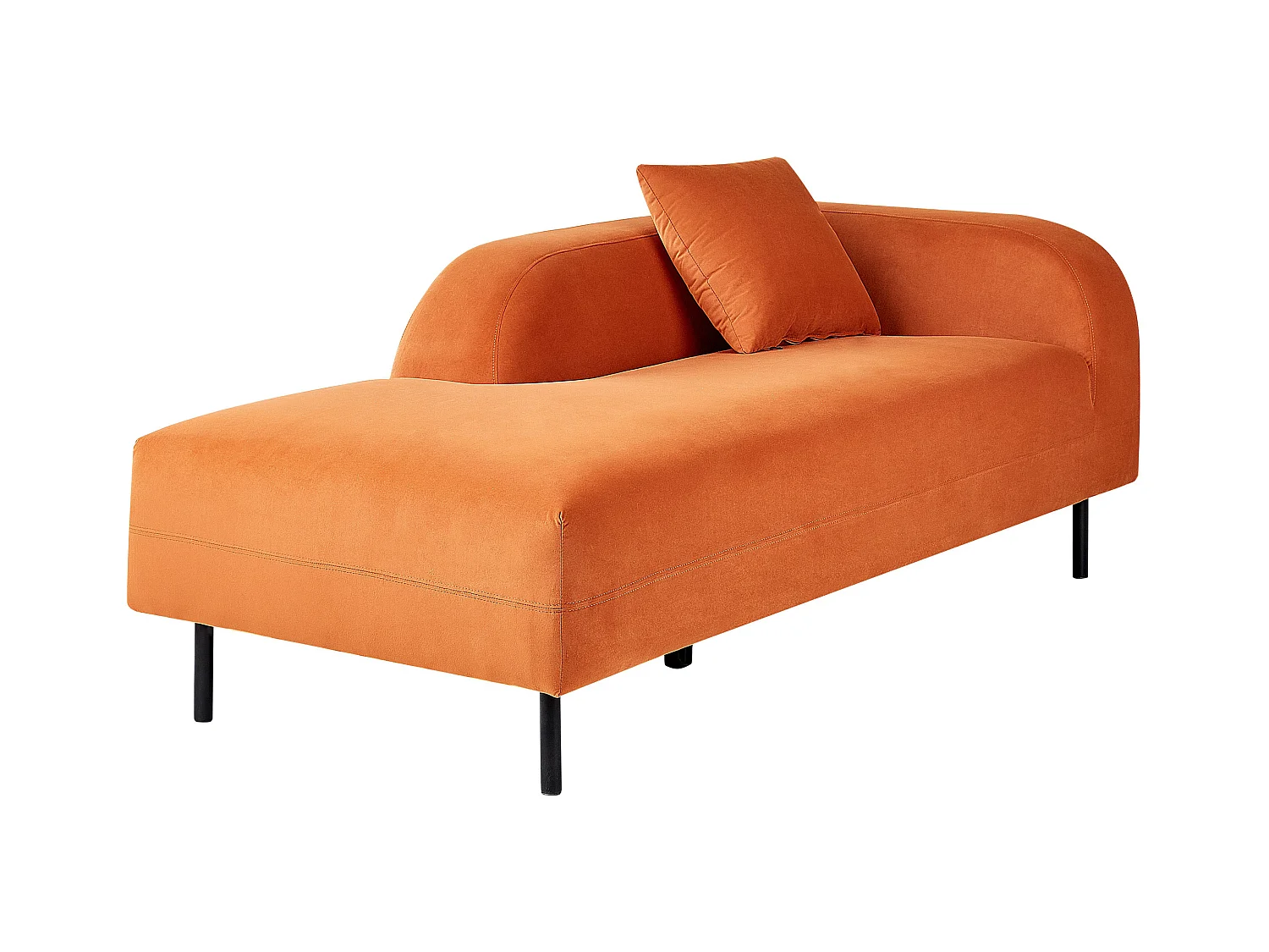 Rechtszijdige chaise longue LE CRAU Fluweel Oranje