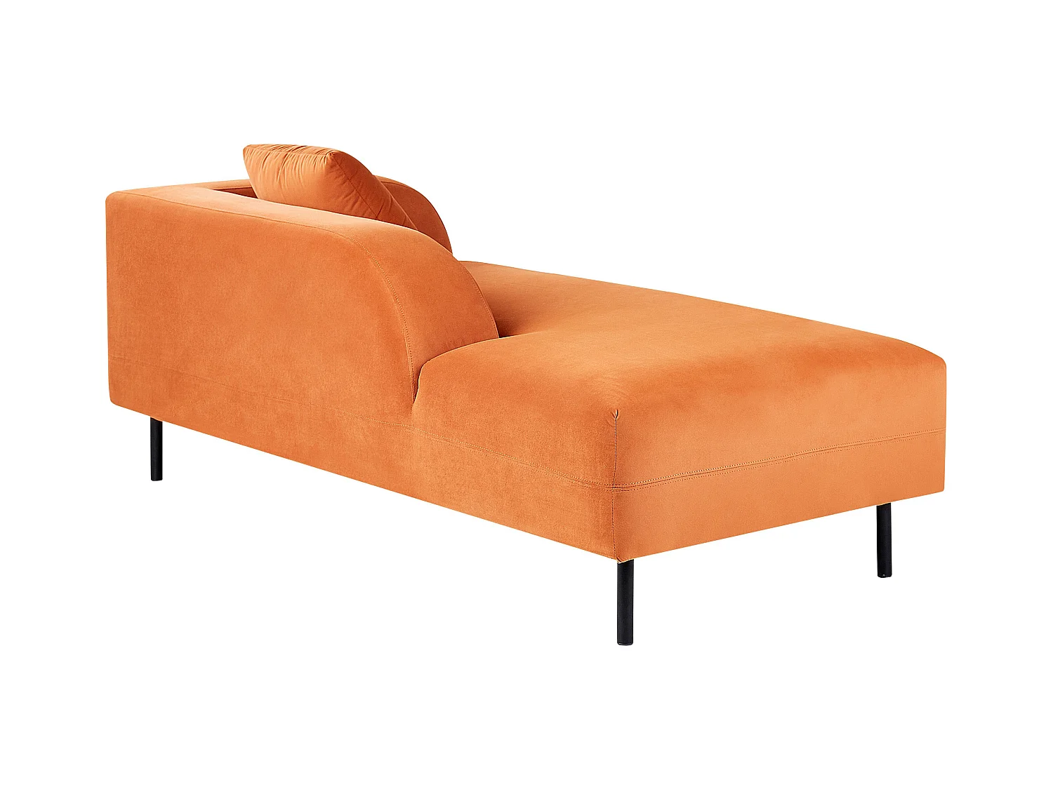 Rechtszijdige chaise longue LE CRAU Fluweel Oranje