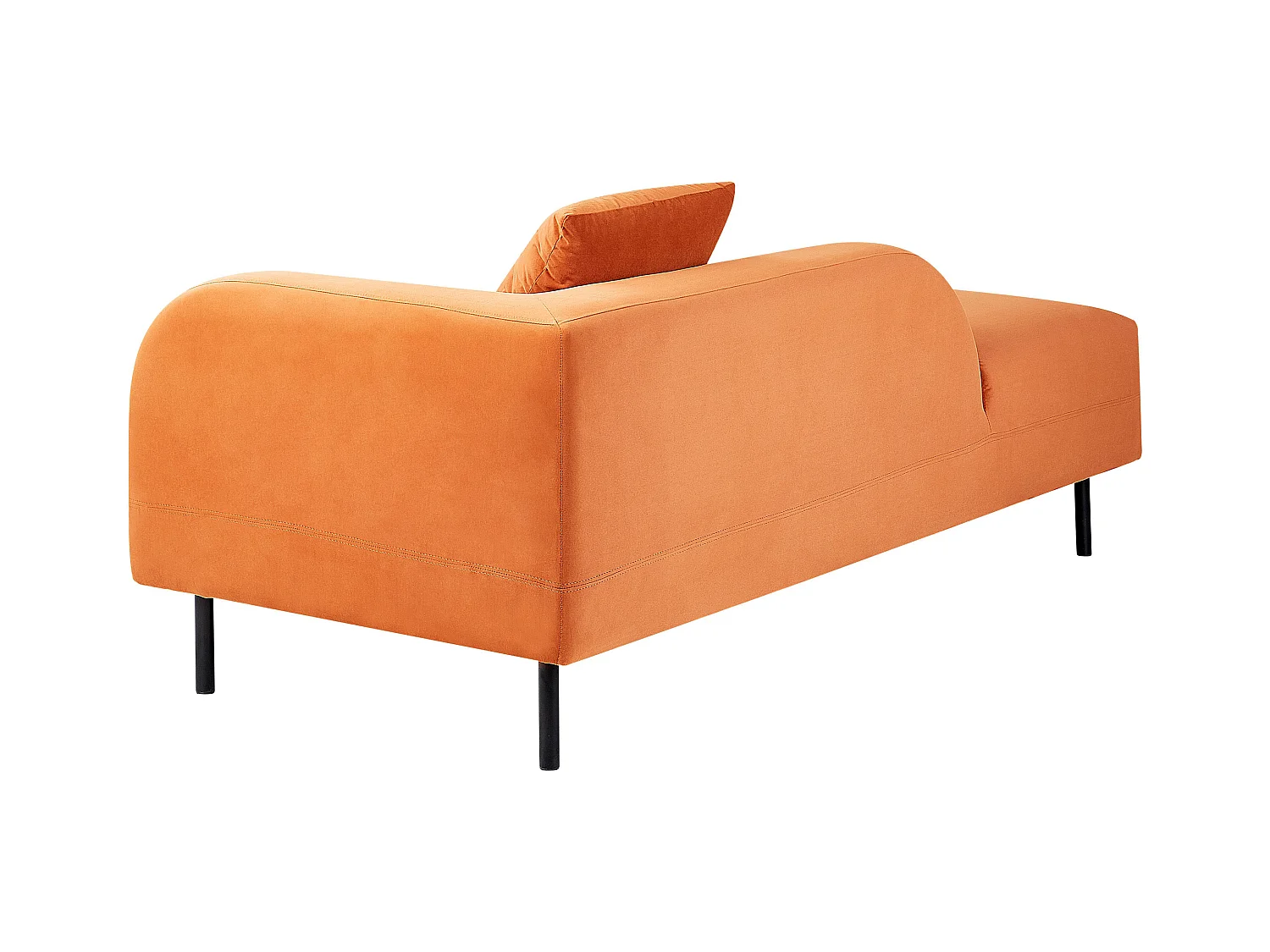 Rechtszijdige chaise longue LE CRAU Fluweel Oranje
