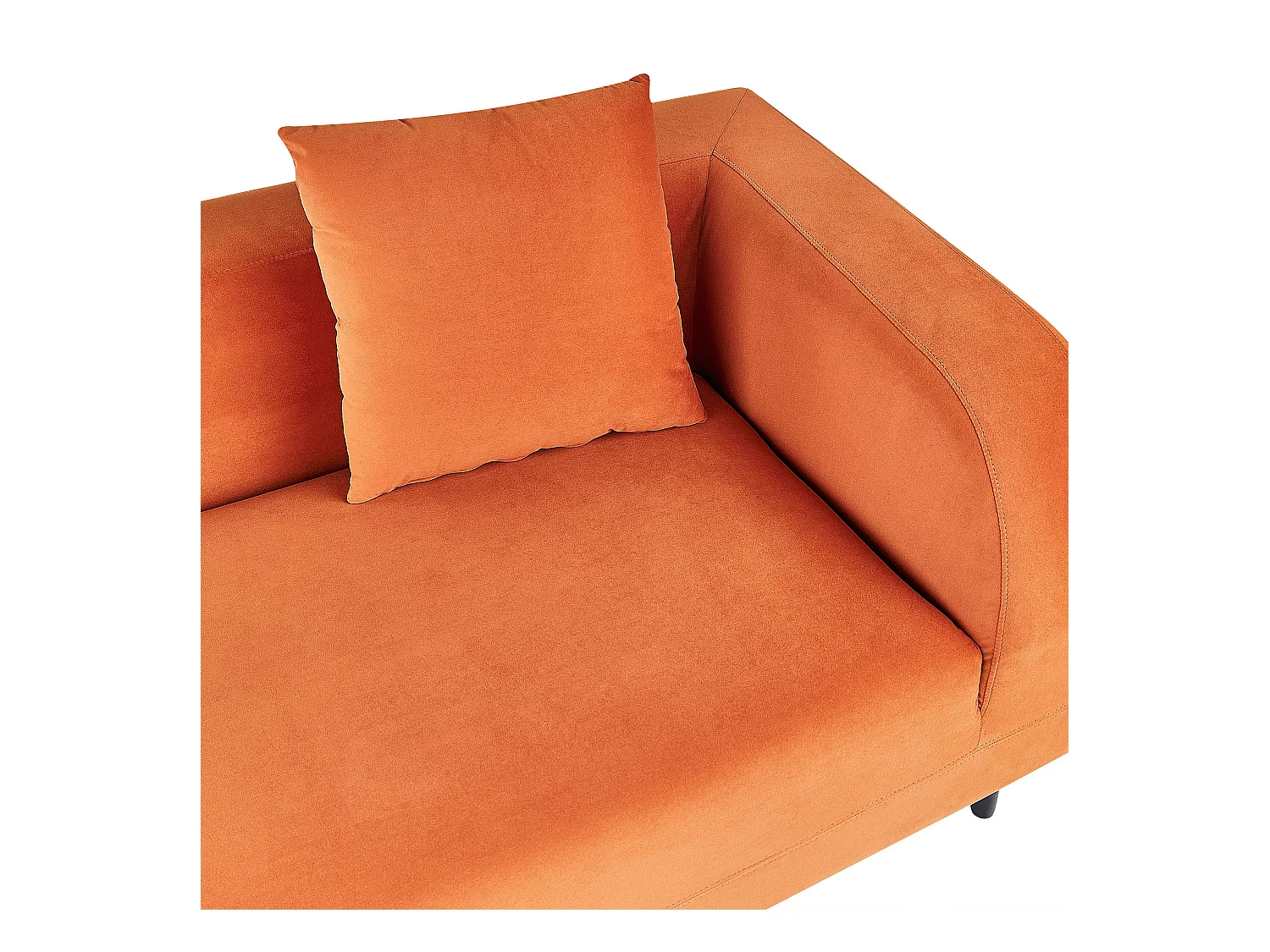 Rechtszijdige chaise longue LE CRAU Fluweel Oranje