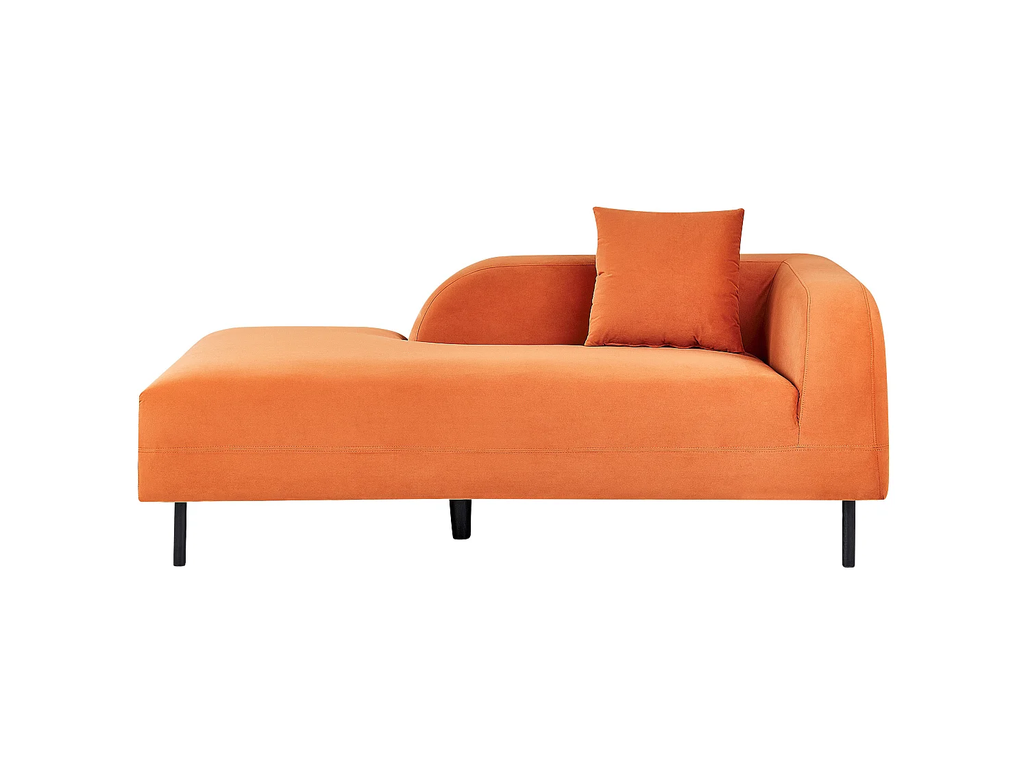 Rechtszijdige chaise longue LE CRAU Fluweel Oranje