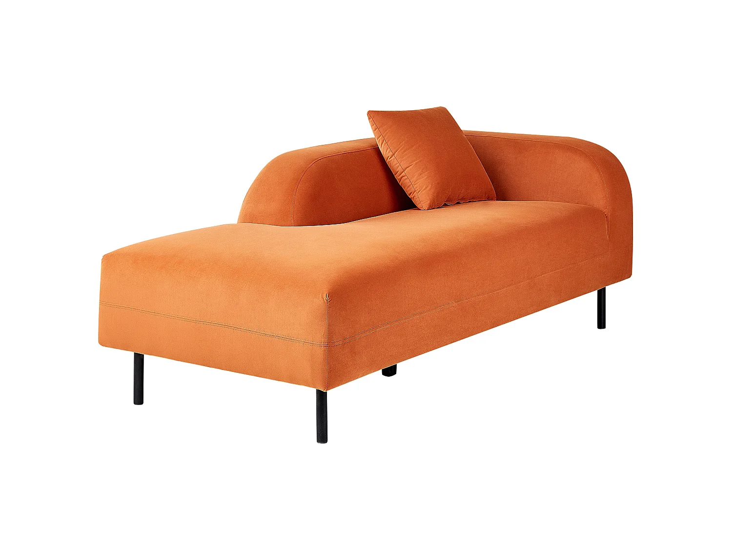 Rechtszijdige chaise longue LE CRAU Fluweel Oranje