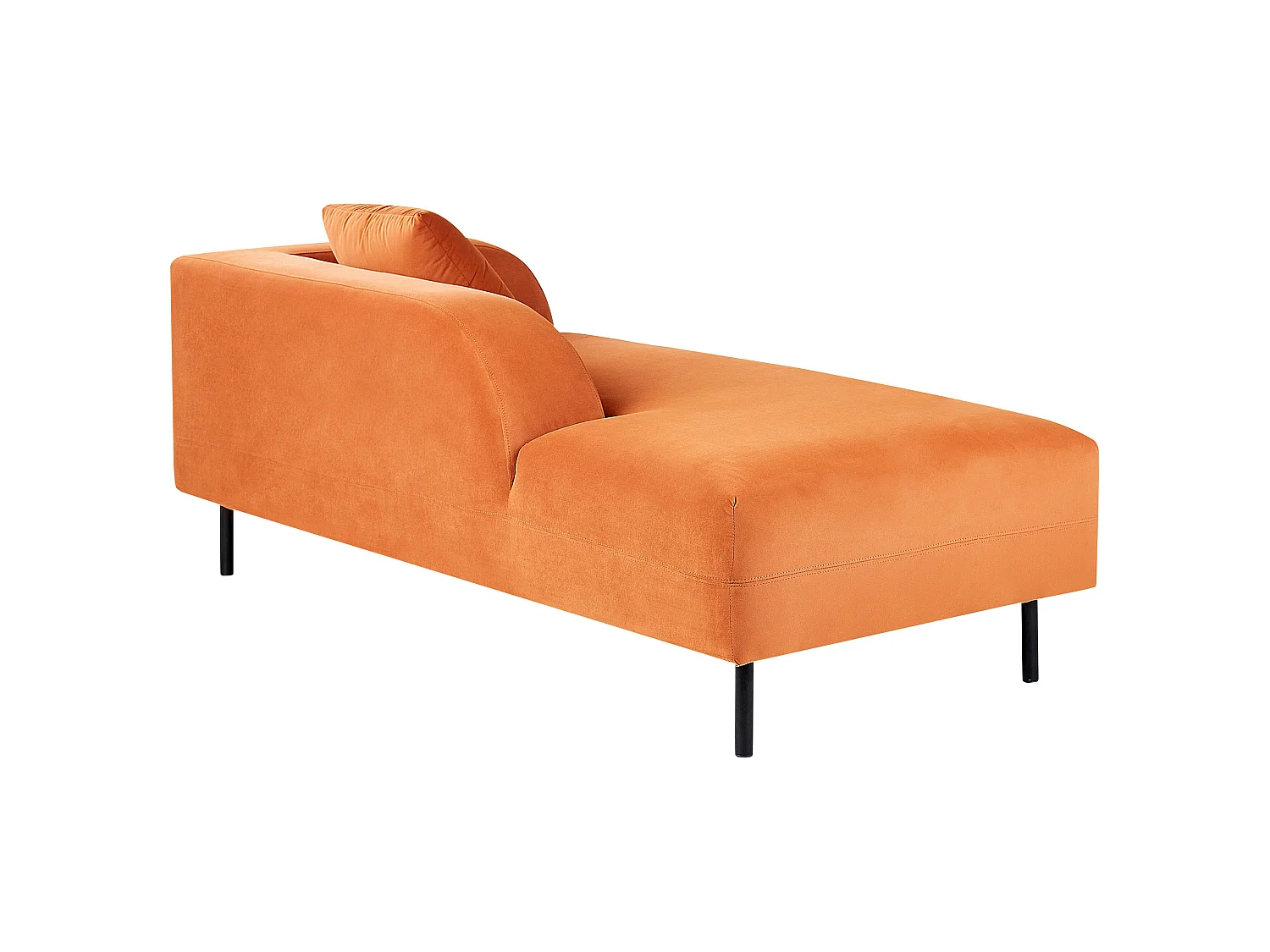 Rechtszijdige chaise longue LE CRAU Fluweel Oranje