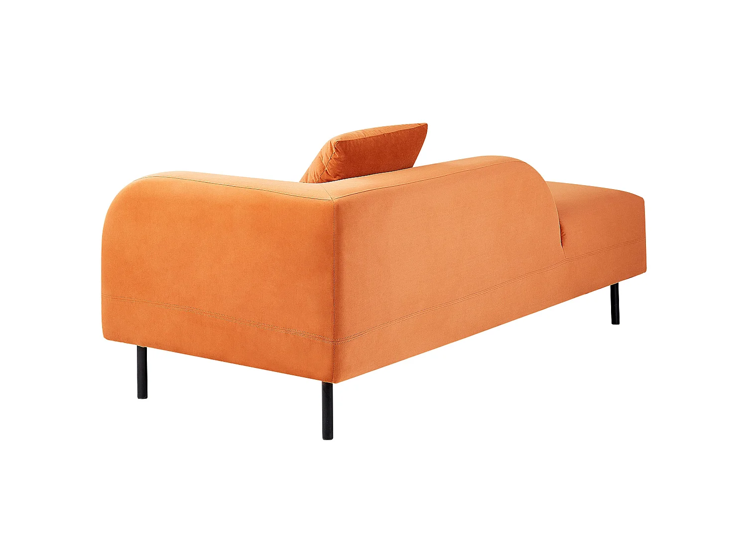 Rechtszijdige chaise longue LE CRAU Fluweel Oranje
