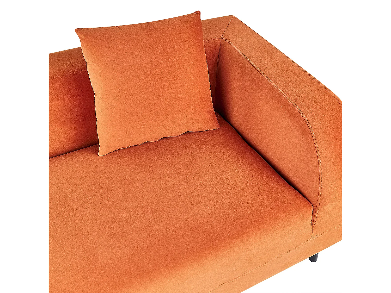 Rechtszijdige chaise longue LE CRAU Fluweel Oranje