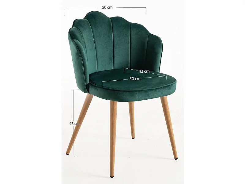 Sillas Comedor - Silla Blume Terciopelo - Verde
