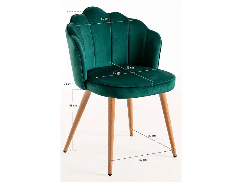 Sillas Comedor - Silla Blume Terciopelo - Verde