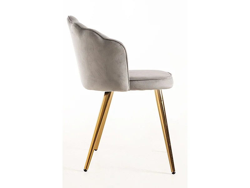 Sillas Comedor - Silla Blume Gold Terciopelo - Gris