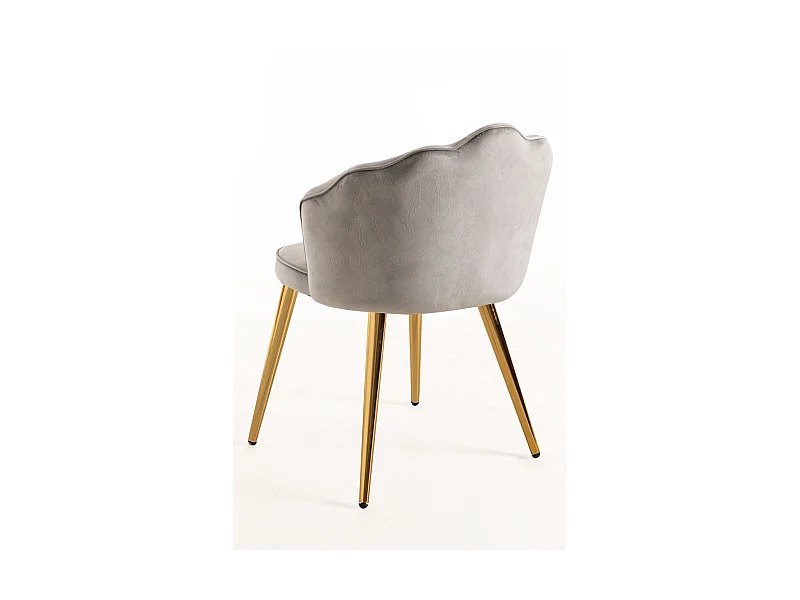 Sillas Comedor - Silla Blume Gold Terciopelo - Gris