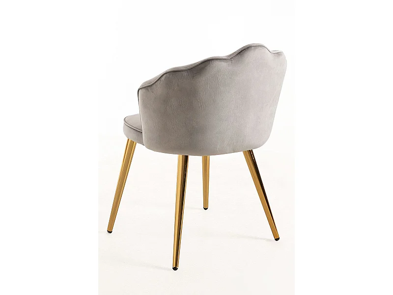 Sillas Comedor - Silla Blume Gold Terciopelo - Gris