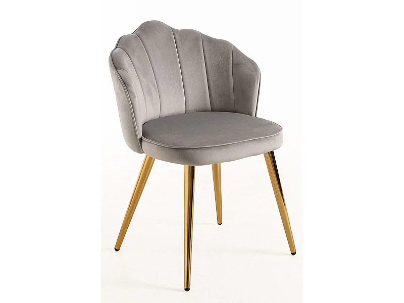 Sillas Comedor - Silla Blume Gold Terciopelo - Gris