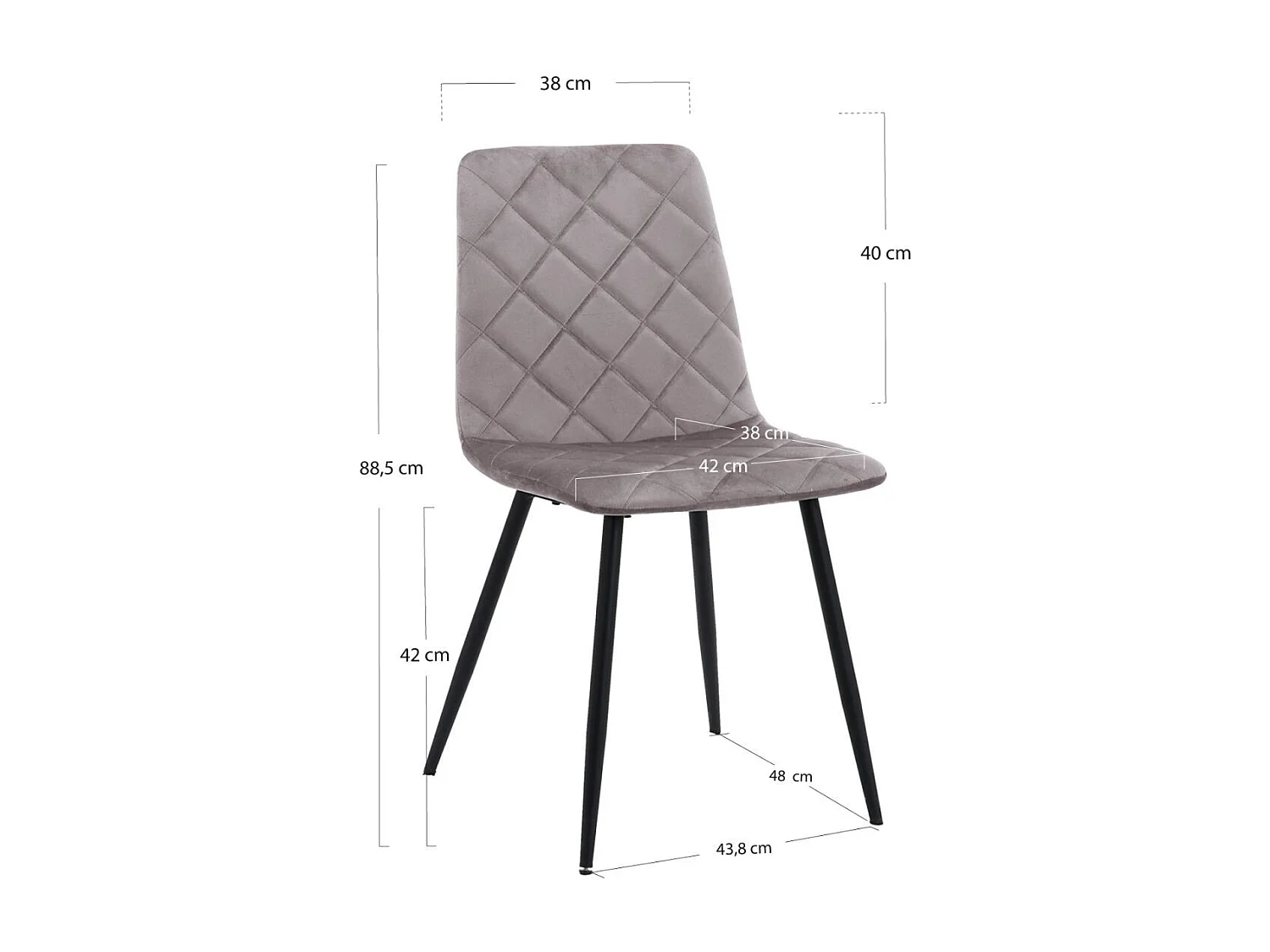 Sillas Comedor - Silla Drat - Gris claro