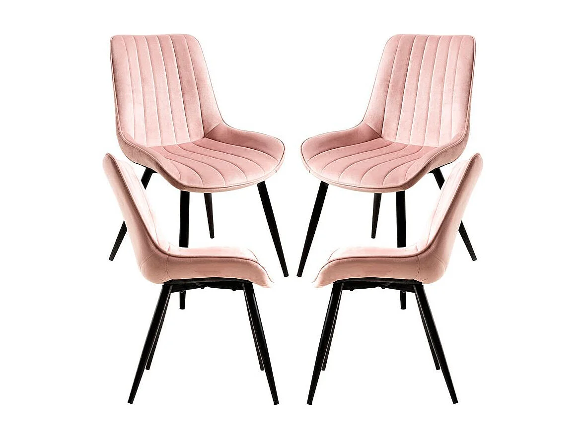 Packs Sillas Comedor - Pack 4 Sillas Lene Terciopelo - Rosa
