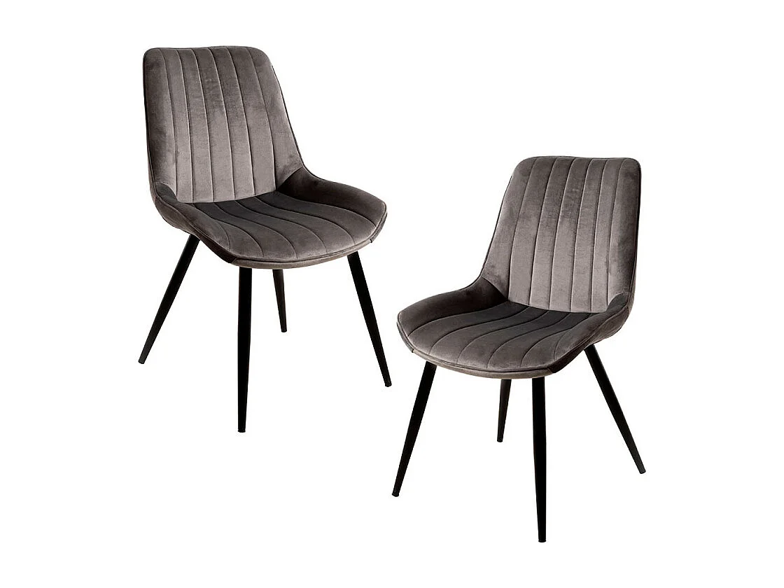 Packs Sillas Comedor - Pack 2 Sillas Lene Terciopelo - Gris oscuro